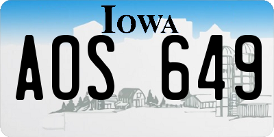 IA license plate AOS649