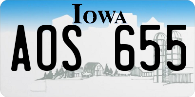 IA license plate AOS655
