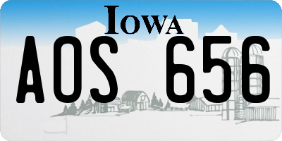 IA license plate AOS656
