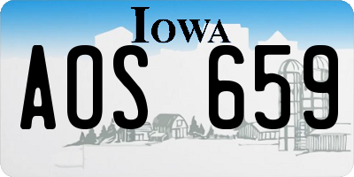 IA license plate AOS659