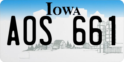 IA license plate AOS661