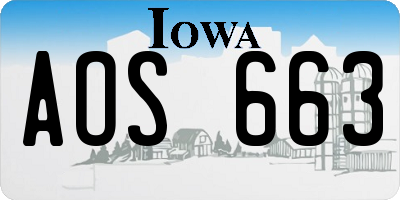 IA license plate AOS663