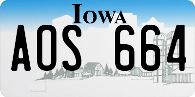 IA license plate AOS664
