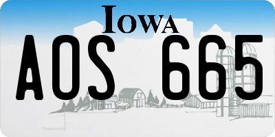 IA license plate AOS665