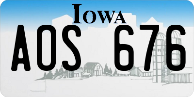 IA license plate AOS676