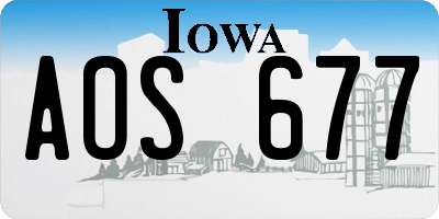 IA license plate AOS677