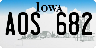 IA license plate AOS682