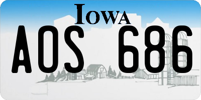IA license plate AOS686