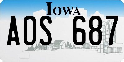 IA license plate AOS687