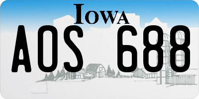 IA license plate AOS688
