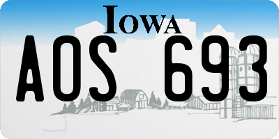 IA license plate AOS693