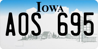 IA license plate AOS695