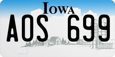 IA license plate AOS699