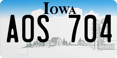 IA license plate AOS704