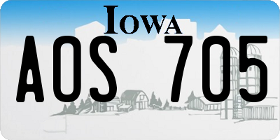 IA license plate AOS705