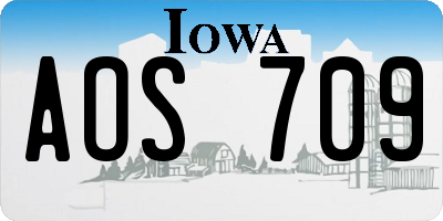 IA license plate AOS709