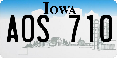 IA license plate AOS710