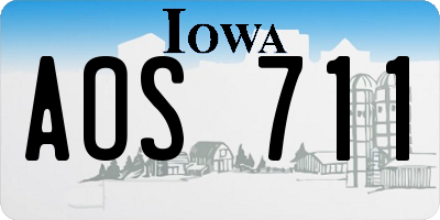 IA license plate AOS711