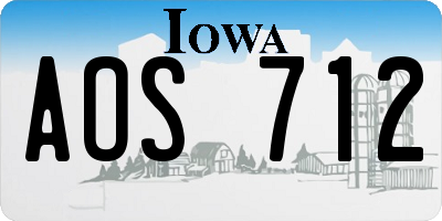 IA license plate AOS712