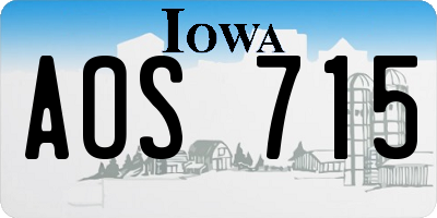 IA license plate AOS715