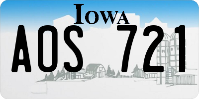 IA license plate AOS721