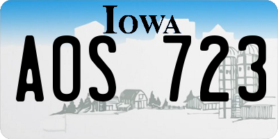 IA license plate AOS723