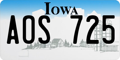 IA license plate AOS725