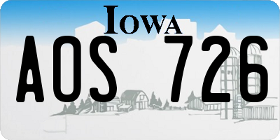 IA license plate AOS726