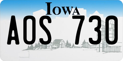 IA license plate AOS730