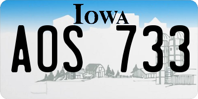 IA license plate AOS733