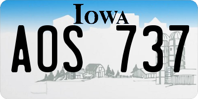 IA license plate AOS737