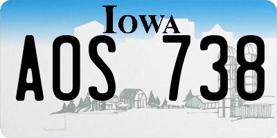 IA license plate AOS738