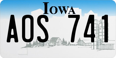 IA license plate AOS741