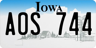 IA license plate AOS744