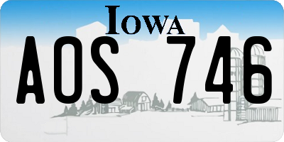 IA license plate AOS746