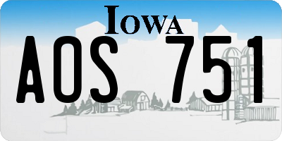 IA license plate AOS751
