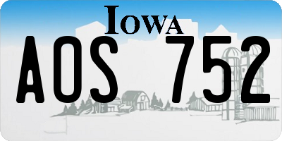 IA license plate AOS752