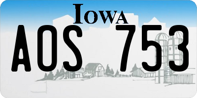 IA license plate AOS753