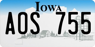 IA license plate AOS755