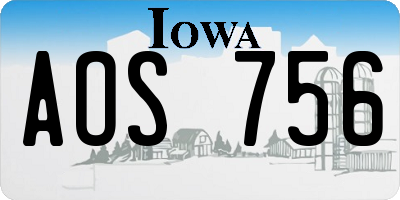 IA license plate AOS756