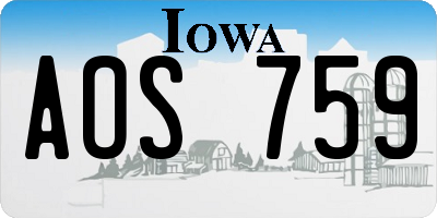 IA license plate AOS759