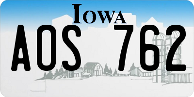 IA license plate AOS762