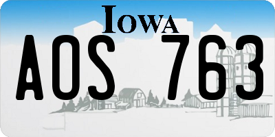 IA license plate AOS763