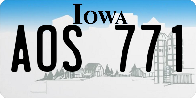 IA license plate AOS771