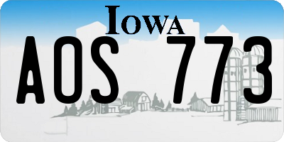IA license plate AOS773