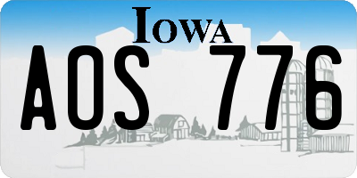 IA license plate AOS776