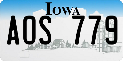 IA license plate AOS779