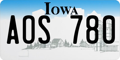 IA license plate AOS780