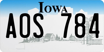 IA license plate AOS784
