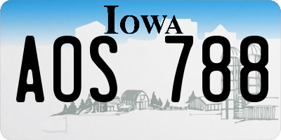 IA license plate AOS788